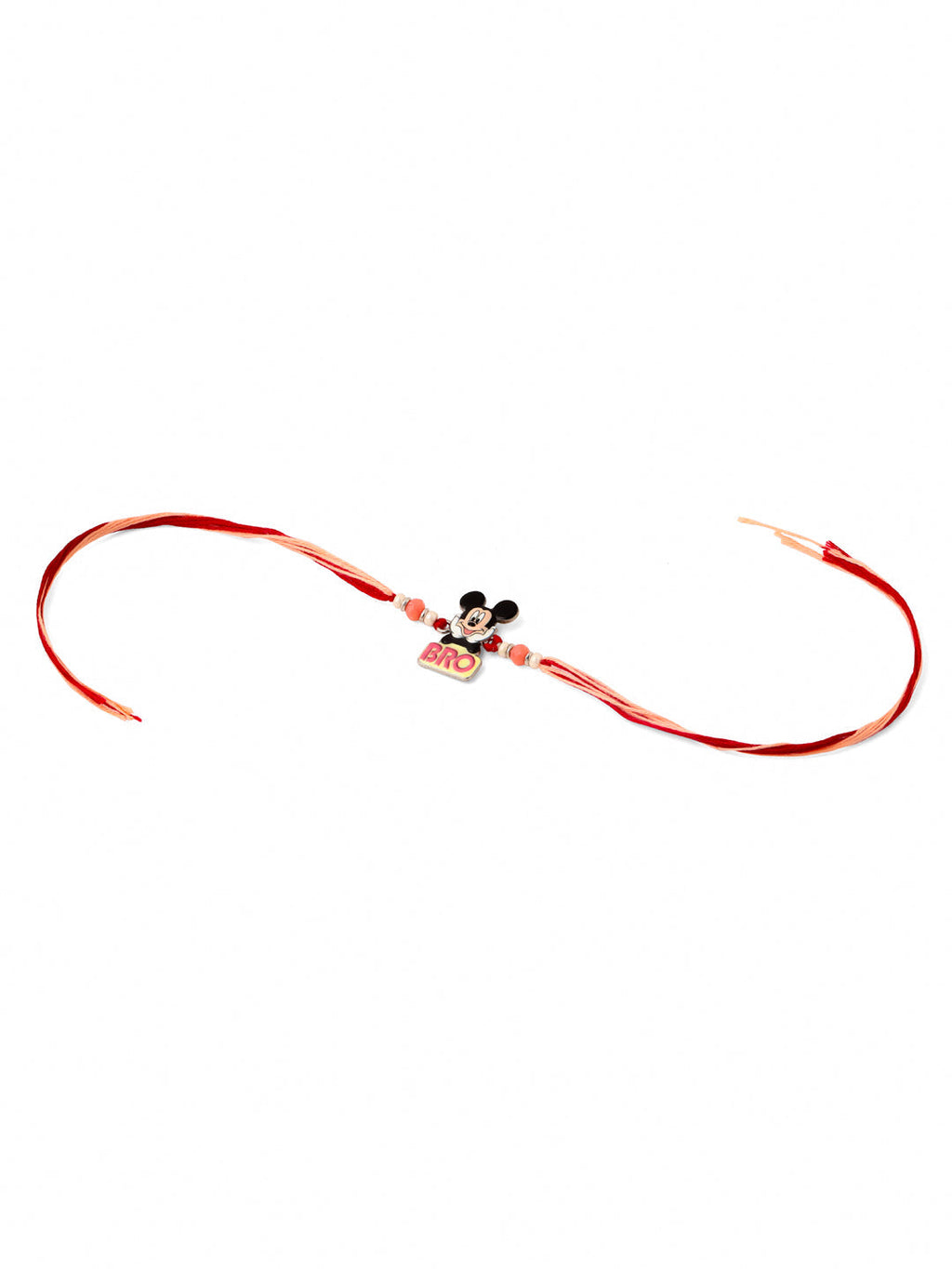 NVR Kids Micky Mouse Character Artificial Beads Thread Rakhi with Roli Chawal Chandan & Mishri | Grocsy