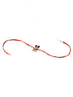 NVR Kids Micky Mouse Character Artificial Beads Thread Rakhi with Roli Chawal Chandan & Mishri | Grocsy
