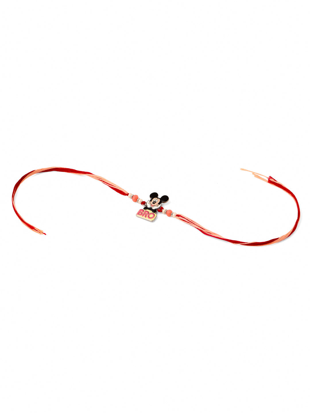 NVR Kids Micky Mouse Character Artificial Beads Thread Rakhi with Roli Chawal Chandan & Mishri | Grocsy