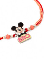 NVR Kids Micky Mouse Character Artificial Beads Thread Rakhi with Roli Chawal Chandan & Mishri | Grocsy