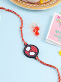 NVR Kids Superhero Red Thread Rakhi with Roli Chawal Chandan & Mishri | Grocsy