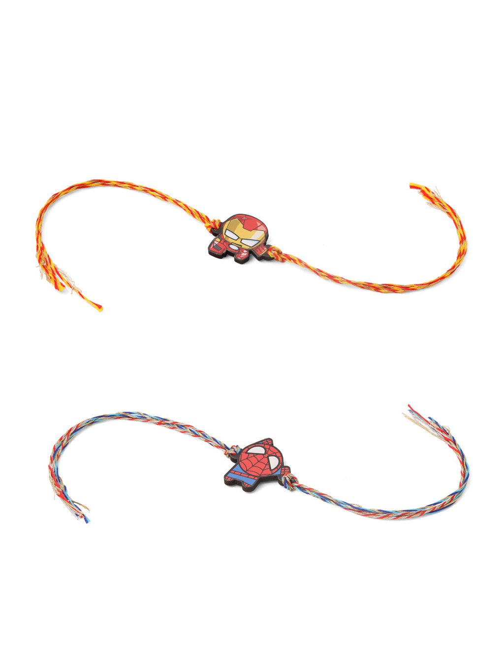 NVR Kids Set of 2 Cute Cartoon Superhero Thread Rakhi with Roli Chawal Chandan & Mishri | Grocsy