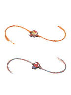 NVR Kids Set of 2 Cute Cartoon Superhero Thread Rakhi with Roli Chawal Chandan & Mishri | Grocsy