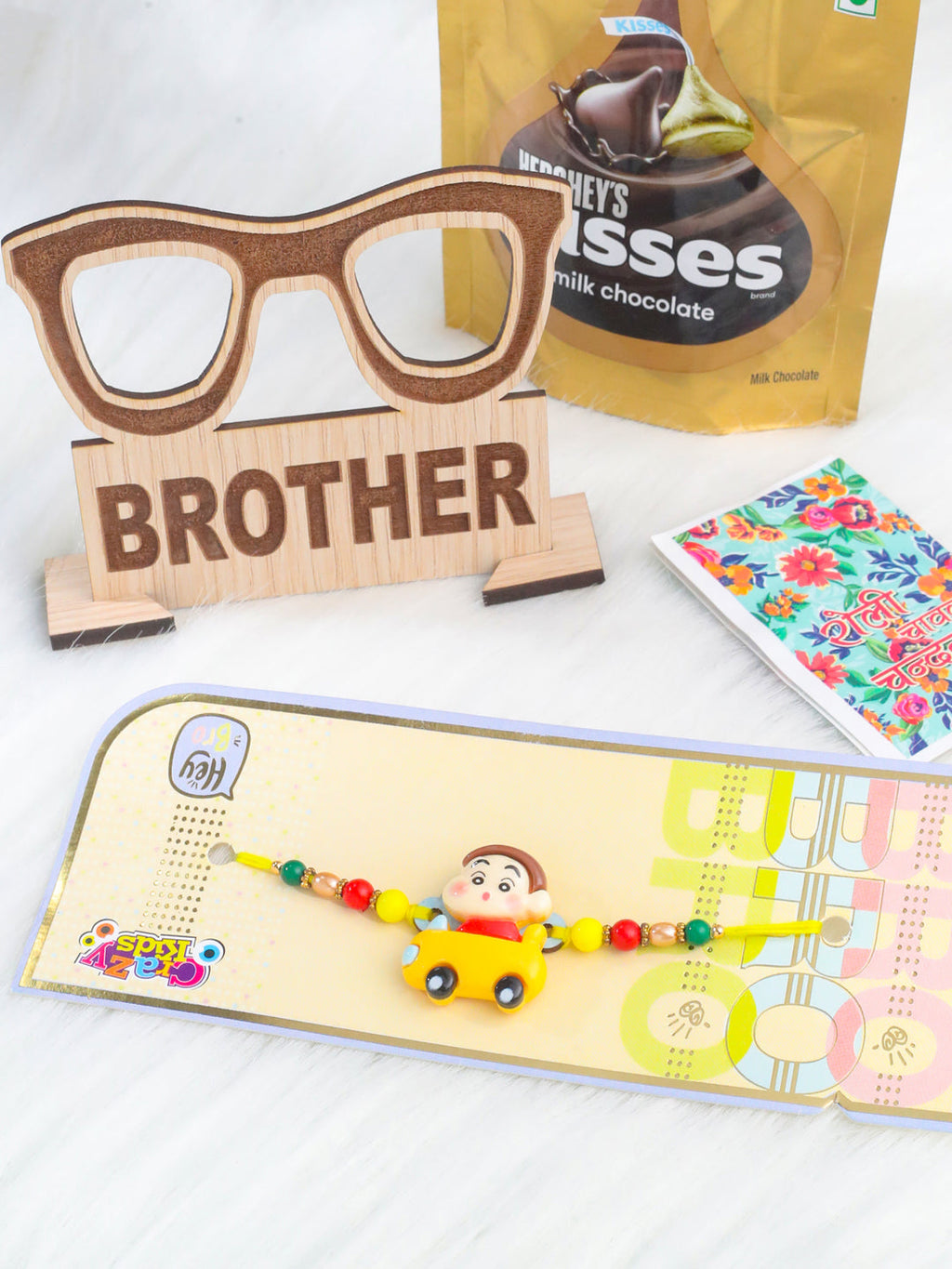NVR Kids Yellow Cartoon Artificial Beads Rakhi, Combo for Rakshabandhan | Grocsy