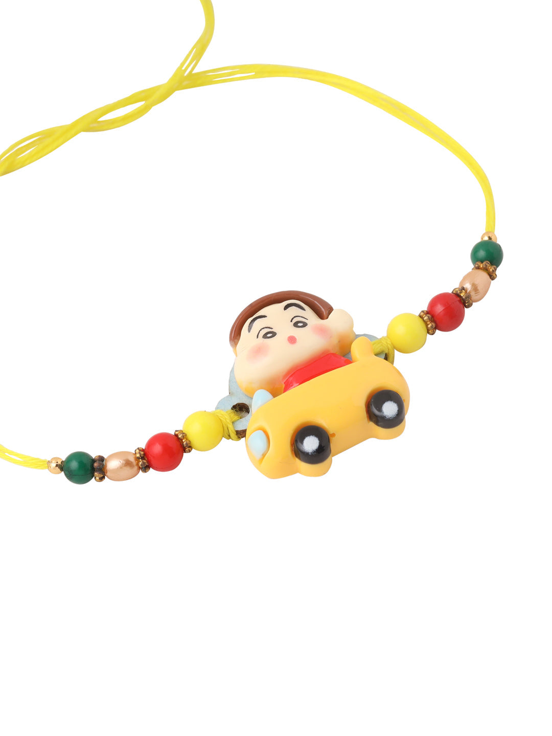 NVR Kids Yellow Cartoon Artificial Beads Rakhi, Combo for Rakshabandhan | Grocsy