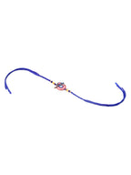 NVR Kids Superhero Blue Artificial Beads Thread Rakhi with Roli Chawal Chandan & Mishri | Grocsy