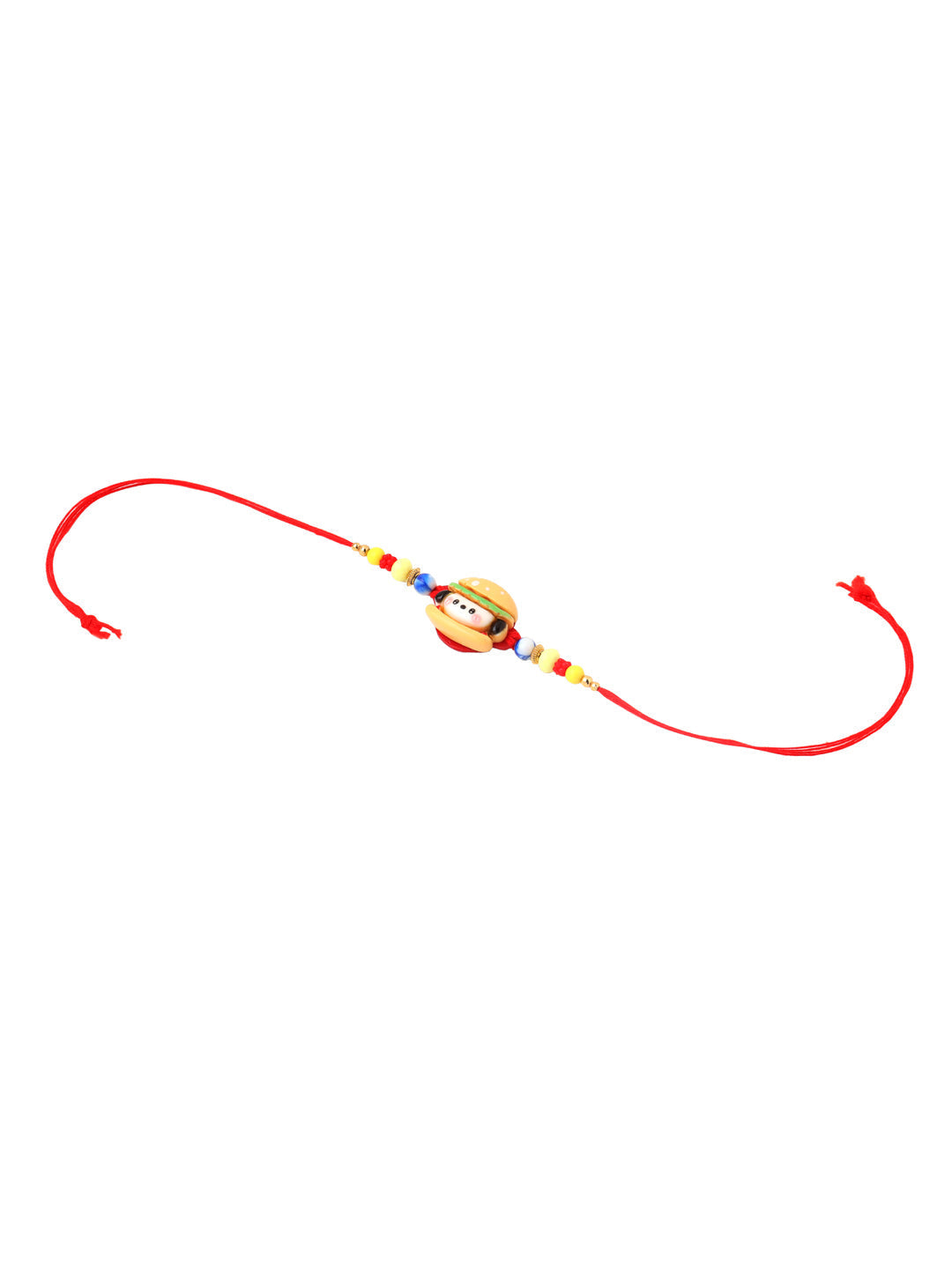 NVR Kids Cartoon Character Multicolor Artificial Beads Rakhi with Roli Chawal Chandan & Mishri | Grocsy