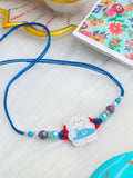 NVR Kids Teddy Blue Artificial Beads Thread Rakhi with Roli Chawal Chandan & Mishri | Grocsy