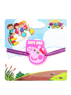 NVR Stylish Pink Cartoon Character Kids Rakhi with Roli Chawal Chandan & Mishri | Grocsy