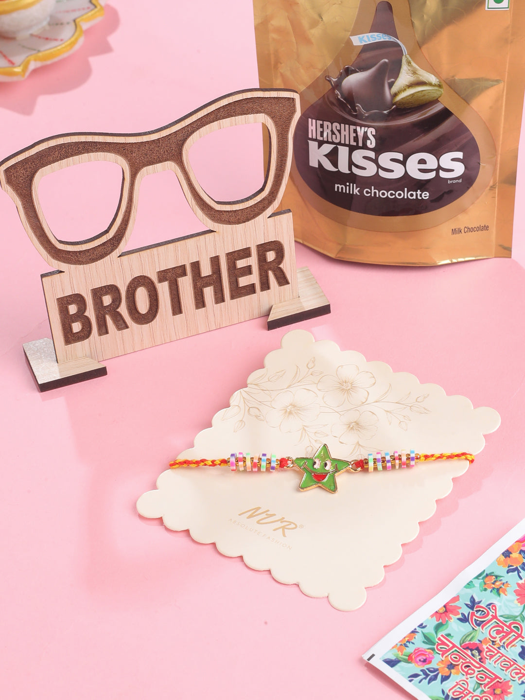 NVR Kids Star Shape Multicolor Thread Rakhi, Combo for Rakshabandhan | Grocsy