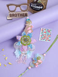 NVR Set of 2 Handmade Multicolor Artificial Stones & Beads Bhaiya Bhabhi Rakhi Combo | Grocsy