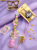 NVR Set of 2 Handcrafted Multicolor Pearls Bhaiya Bhabhi Rakhi Combo | Grocsy
