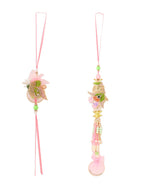NVR Set of 2 Handcrafted Multicolor Pearls Bhaiya Bhabhi Rakhi Combo | Grocsy