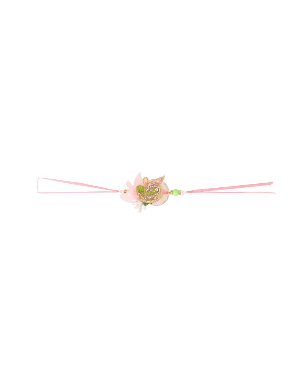 NVR Set of 2 Handcrafted Multicolor Pearls Bhaiya Bhabhi Rakhi Combo | Grocsy