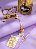 NVR Set of 2 Multicolor Artificial Stones & Pearls Bhaiya Bhabhi Rakhi Combo | Grocsy