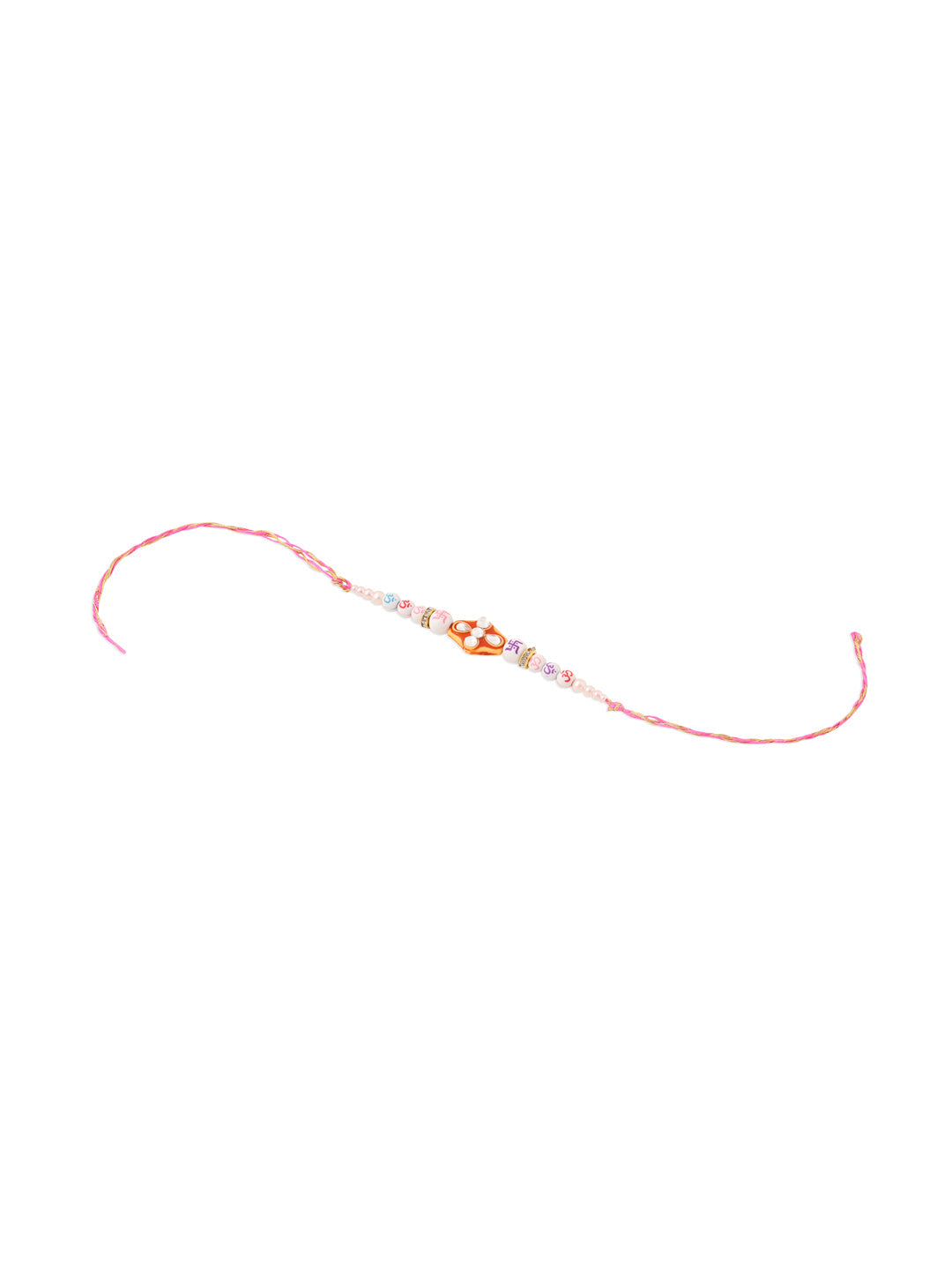 NVR Set of 2 Multicolor Artificial Stones & Pearls Bhaiya Bhabhi Rakhi Combo | Grocsy