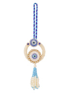 NVR Set of 2 Blue Evil Eye Artificial Stones & Pearls Bhaiya Bhabhi Rakhi Combo | Grocsy