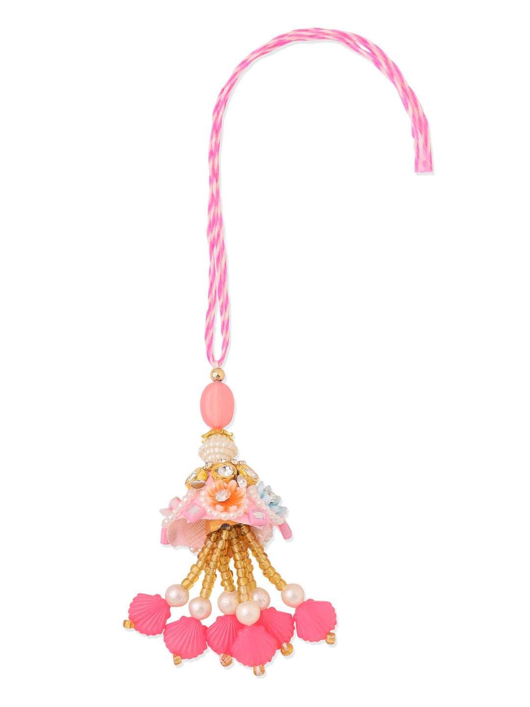 NVR Set of 2 Multicolor Handcrafted Artificial Stones & Pearls Bhaiya Bhabhi Rakhi Combo | Grocsy