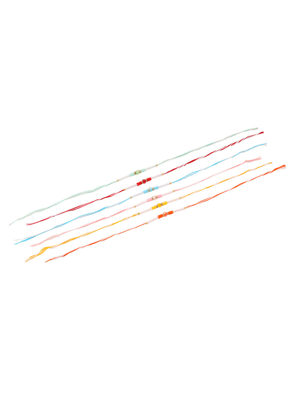 NVR Men Set of 6 Multicolor Artificial Stones & Pearls Rakhi Combo | Grocsy