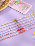 NVR Men Set of 6 Multicolor Artificial Stones & Pearls Rakhi with Roli Chawal Chandan & Mishri | Grocsy