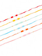 NVR Men Set of 6 Multicolor Pearls Thread Rakhi Combo, Rakshabandhan Combo | Grocsy