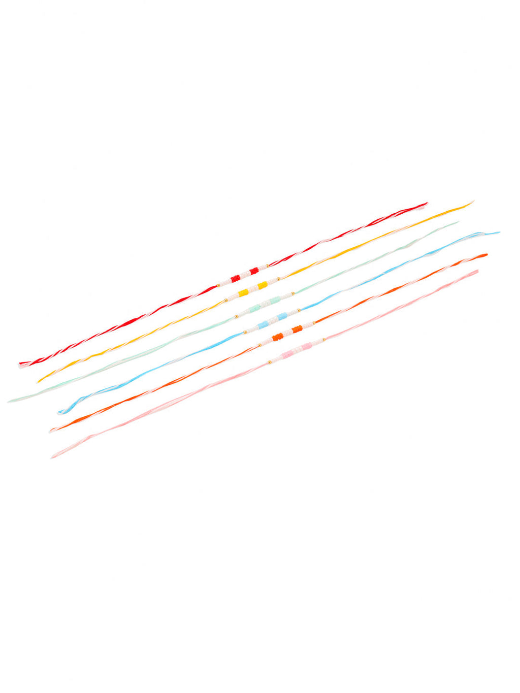 NVR Men Set of 6 Multicolor Pearls Thread Rakhi with Roli Chawal Chandan & Mishri | Grocsy
