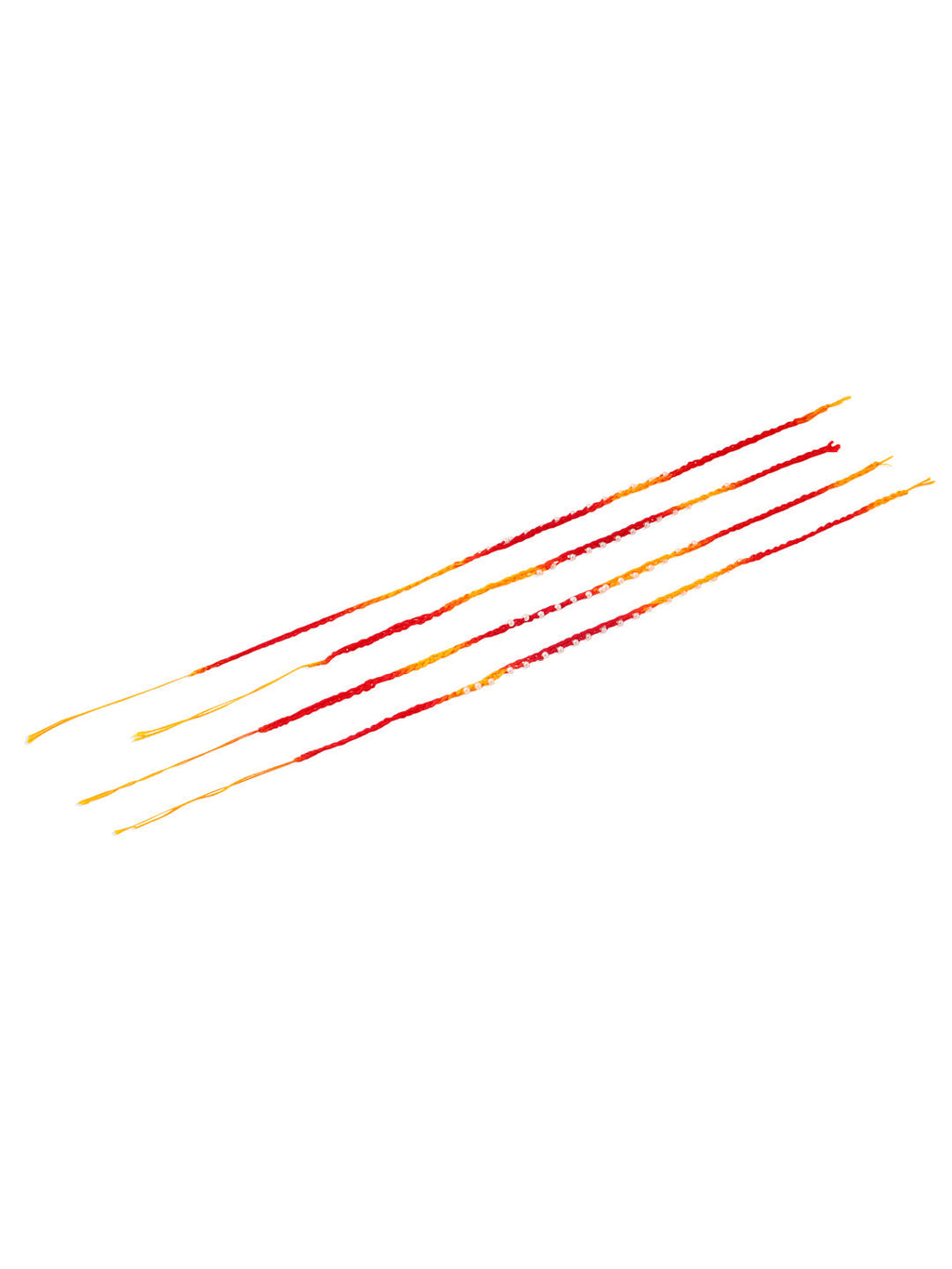 NVR Men Set of 4 Pearls Traditional Red Thread Rakhi, Combo for Rakshabandhan | Grocsy