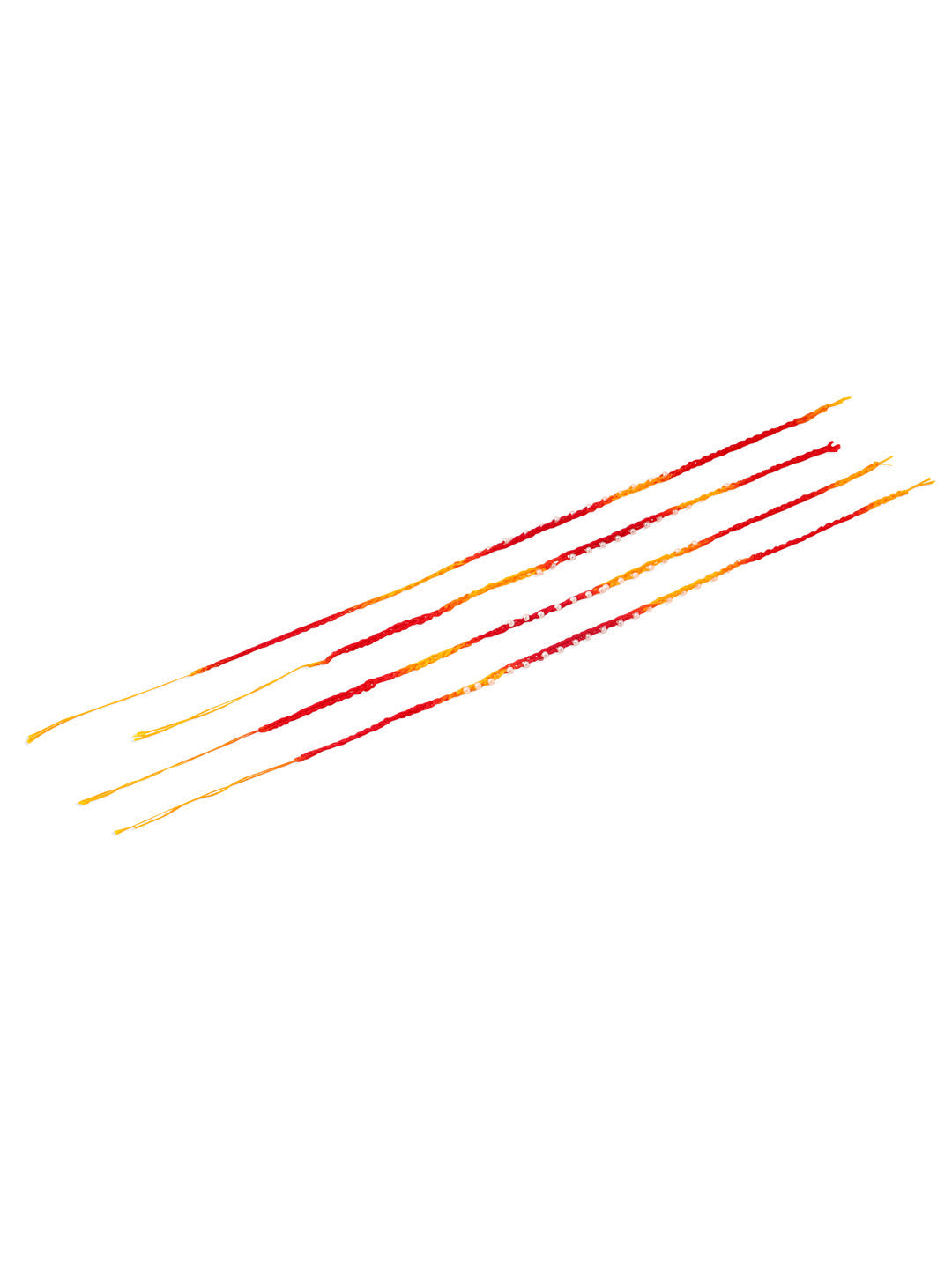 NVR Men Set of 4 Pearls Traditional Red Thread Rakhi, Combo for Rakshabandhan | Grocsy