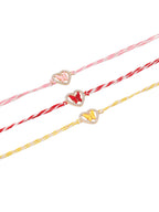 NVR Men Set of 3 Heart Shape Multicolor Artificial Stones Thread Rakhi Combo | Grocsy