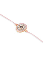 NVR Set of 2 Pink Round Shape Artificial Stones Bhaiya Bhabhi Rakhi Combo | Grocsy