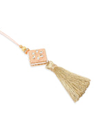 NVR Set of 2 Handmade Peach Kundan Studded Bhaiya Bhabhi Rakhi Set, Combo for Rakshabandhan | Grocsy