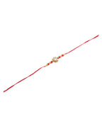 NVR Men's Red Kundan Studded Floral Design Thread Rakhi, Combo for Rakshabandhan | Grocsy