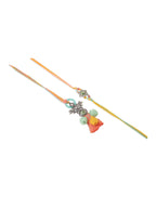 NVR Set of 2 Artificial Beads Traditional Bhaiya Bhabhi Pair Rakhi Combo | Grocsy