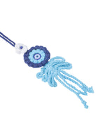 NVR Set of 2 Blue Evil Eye Floral Bhaiya Bhabhi Rakhi With Roli Chawal Chandan & Mishri | Grocsy