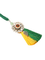 NVR Set of 2 Green Pearls Bhaiya Bhabhi Thread Rakhi, Combo for Rakshabandhan | Grocsy