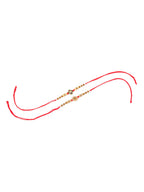 NVR Men Set of 2 Red & Gold Floral Design Artificial Stones & Beads Thread Rakhi Combo | Grocsy