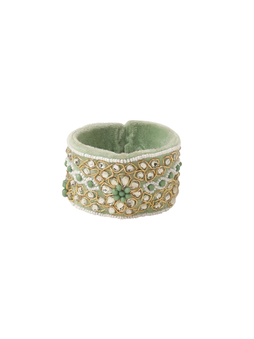 NVR Set of 2 Green Artificial Stones Bhaiya Bhabhi Rakhi Set, Combo for Rakshabandhan | Grocsy