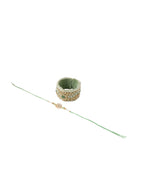 NVR Set of 2 Green Artificial Stones Bhaiya Bhabhi Rakhi Set, Combo for Rakshabandhan | Grocsy
