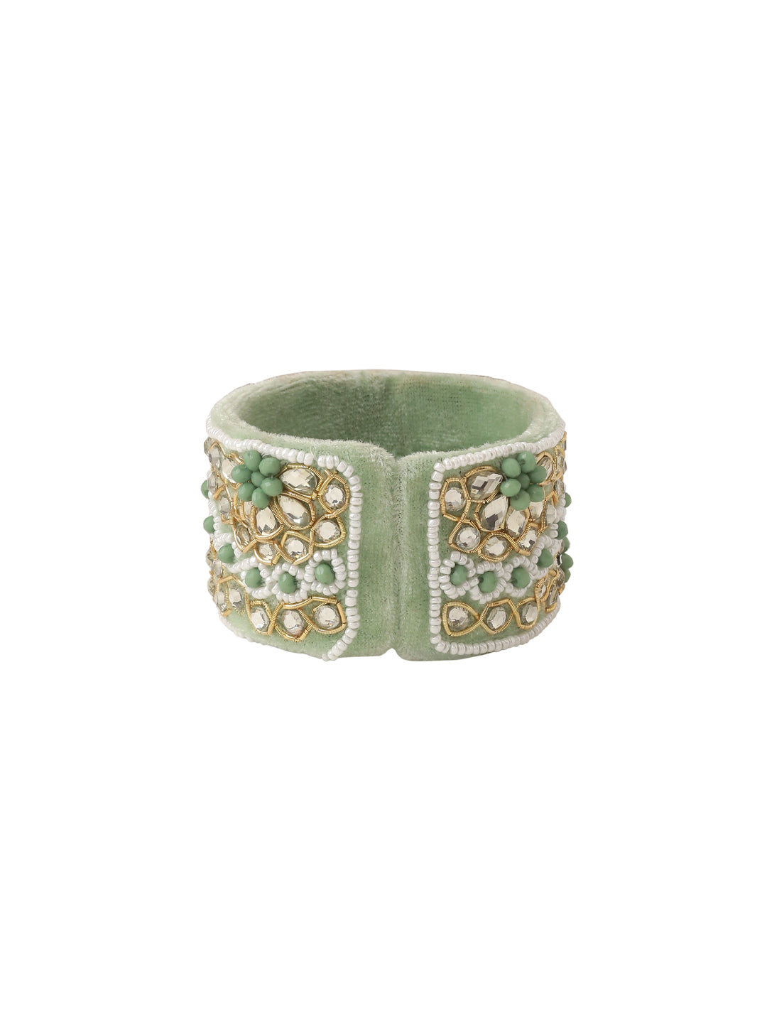 NVR Set of 2 Green Artificial Stones Bhaiya Bhabhi Rakhi Set, Combo for Rakshabandhan | Grocsy
