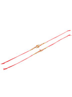 NVR Men Set of 2 Red & Gold Floral Design Artificial Beads Thread Rakhi Combo | Grocsy