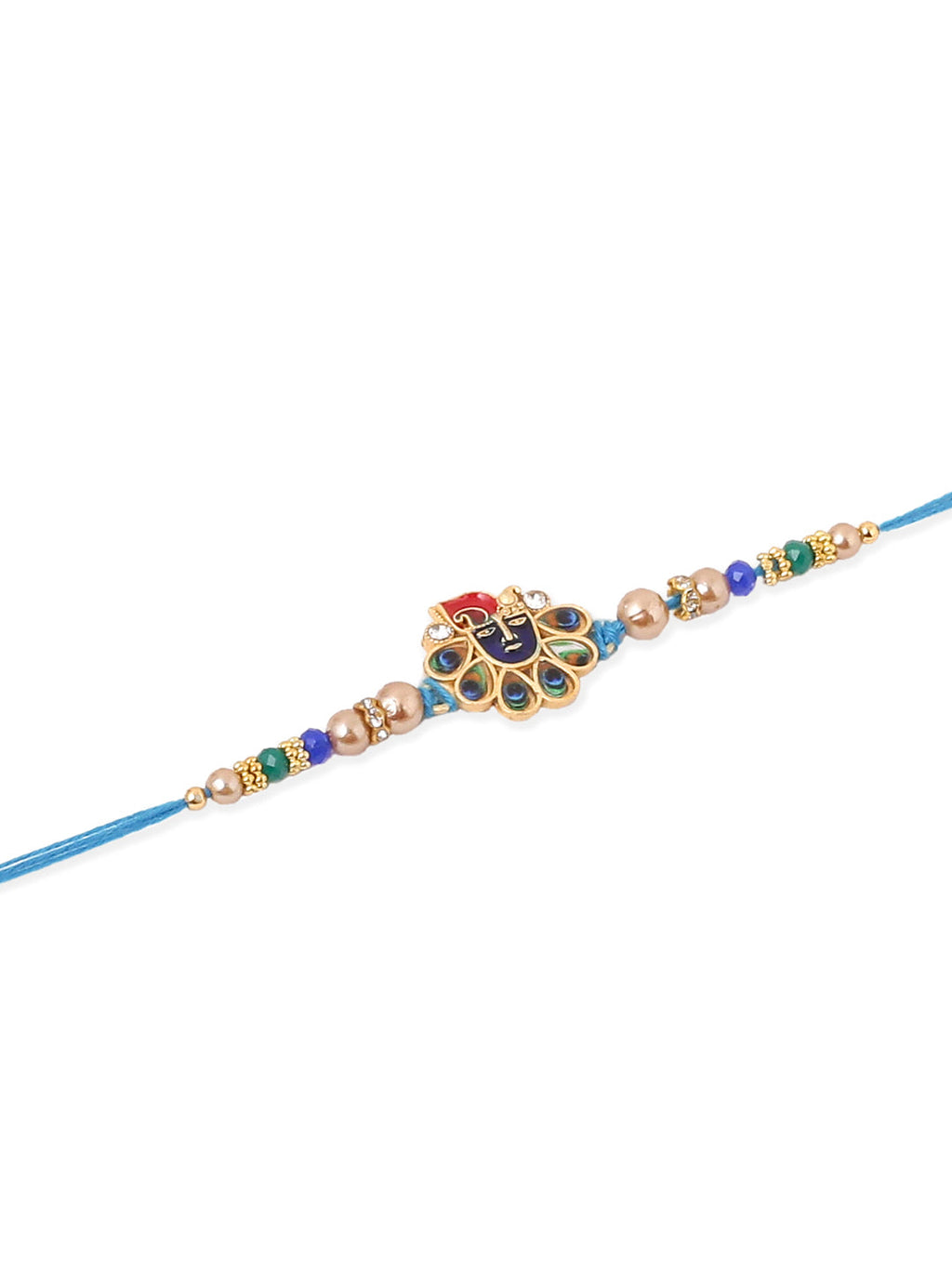 NVR Men Set of 2 Blue Artificial Stones & Beads Thread Rakhi, Combo for Rakshabandhan | Grocsy