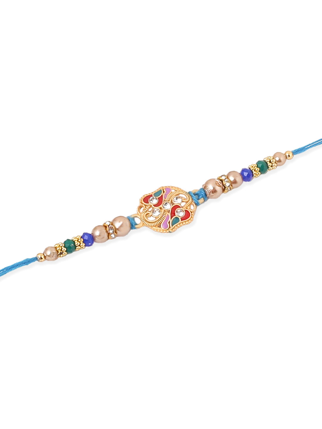 NVR Men Set of 2 Blue Artificial Stones & Beads Thread Rakhi, Combo for Rakshabandhan | Grocsy