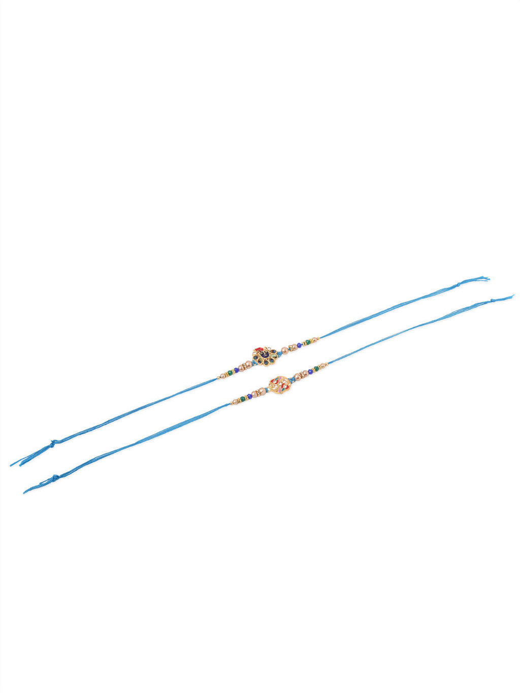 NVR Men Set of 2 Blue Artificial Stones & Beads Thread Rakhi, Combo for Rakshabandhan | Grocsy