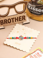 NVR Men Multicolor Artificial Stones & Beads Floral Design Thread Rakhi Combo | Grocsy