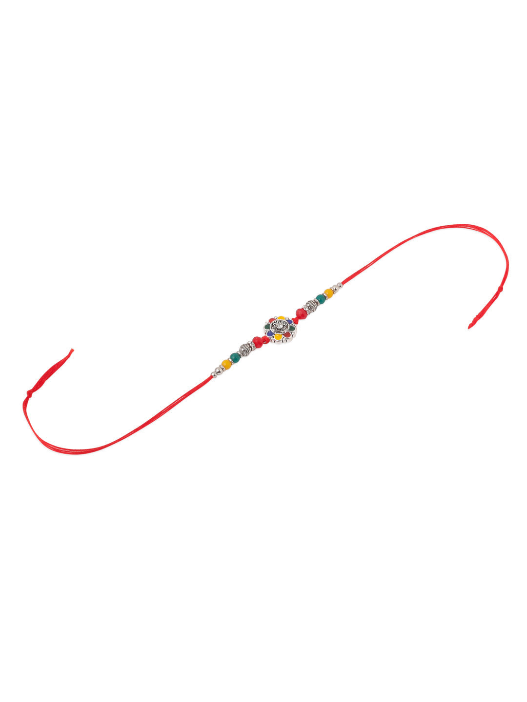 NVR Men Multicolor Artificial Stones & Beads Floral Design Thread Rakhi Combo | Grocsy
