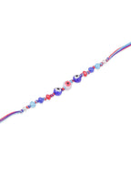 NVR Men Multicolor Evil Eye Artificial Beads Thread Rakhi with Roli Chawal Chandan & Mishri | Grocsy