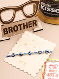 NVR Men's Blue Evil Eye Thread Rakhi, Combo for Rakshabandhan | Grocsy