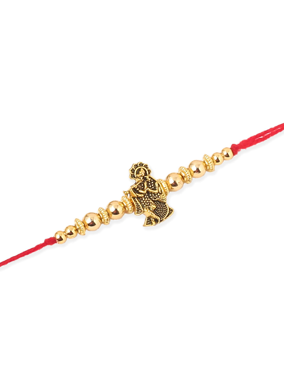 NVR Men Set of 3 Gold Toned Designer Ganesh Ji Thread Rakhi, Combo for Rakshabandhan | Grocsy