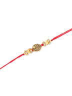 NVR Men Set of 4 Gold Toned Artificial Stones Swastik Design Thread Rakhi Combo | Grocsy
