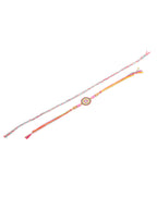 NVR Men Set of 2 Multicolor Artificial Stones & Beads Thread Rakhi with Roli Chawal Chandan & Mishri | Grocsy